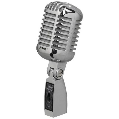 Pyle PDMICR68SL Classic DieCast Metal RetroStyle Dynamic Vocal Microphone Silver
