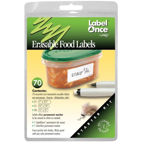 Jokari Label Once Erasable Food Labels Starter Kit with Pen New