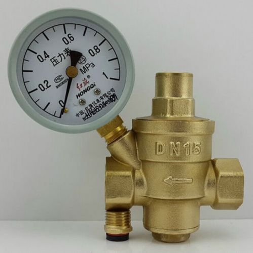 Dn15 1/2&#034; bspp water pressure reducing valve relief valve with pressure gauge for sale