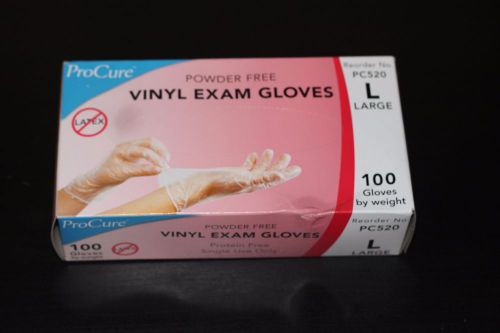 ProCure Powder Free Vinyl Exam Gloves Size L Box of 150