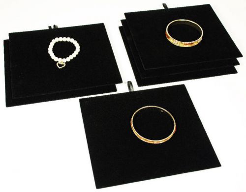 6 tray insert pad black velvet jewelry display bracelet for sale