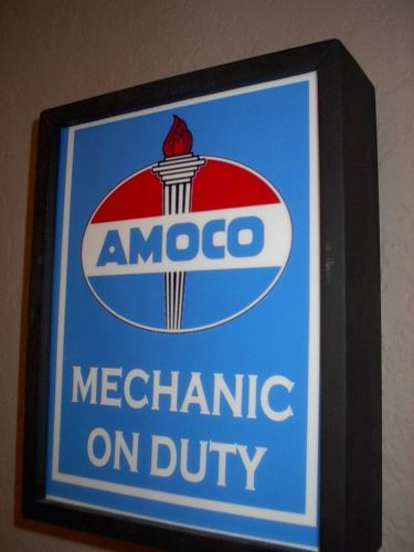 Amoco Gas Oil Service Station Garage Store Man Cave Advertising Lighted SIgn