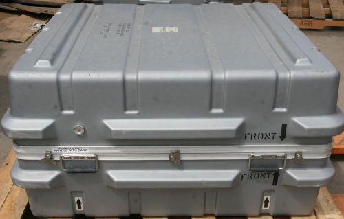 Hard plastic military shipping case 43” x 37” x 23” for sale