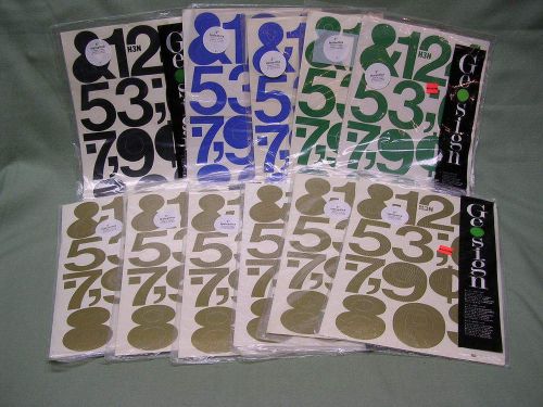 11 Sets &#034;Geosign&#034; 3 Inch Helvetica Vinyl Numerals Sets, New Sealed Packs