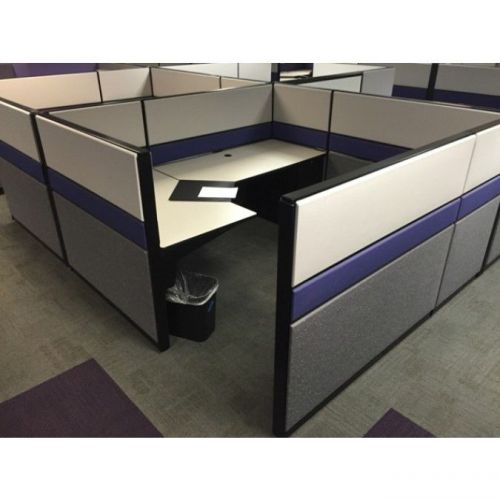 Ff-027 - dark grey/ light grey/ purple - 7 x 5 teknion tos cubicles for sale