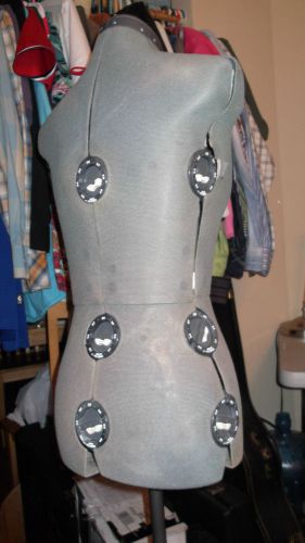 Fully adjustabe dress gray fabric torso female mannequine w/stand for sale