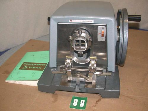 AO Spencer model 820 rotary microtome w/ instruction booklet knife holder Free S