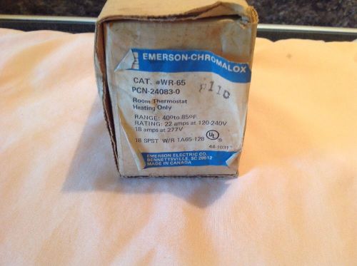 Emerson Chromalox Heating Room Thermostat Cat. No. WR-65 W/Box New Old Stock