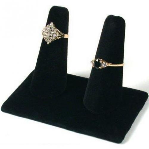 1 Ring Double Black Velvet Display Jewelry Showcase