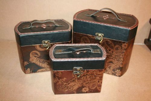 Wooden Storage Cases with Handles and Clasp - Stacking