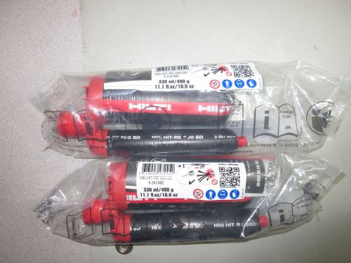 2 New sealed Packs of Hilti HIT-RE 500-SD 241382 330ml Injectable Mortar 08/2016