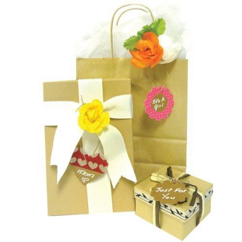 Allydrew 20 Gift Tags/Kraft Scalloped Edge Hang Tags with Free Cut Strings for
