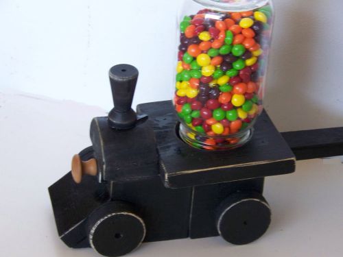 Brand New Train candy dish m&amp;m&#039;s skittles nut quart jar dispenser Fathers Day