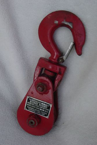 Used  heavy duty  3&#034; snatch block for 3/8&#034; wire rope for sale