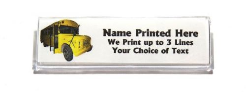 School Bus Custom Name Tag Badge ID Pin Magnet for Drivers Mechanics Staff