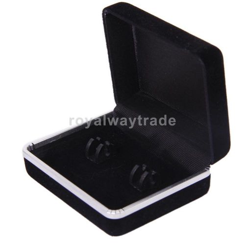 Black cufflink storage gift box cufflinks cuff links jewelry display case new for sale