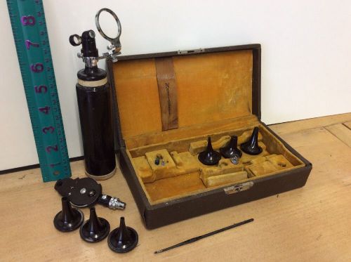 Rare Vintage National Ophthalmoscope Retinoscope Set In Box. As is.