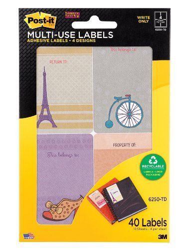 Post-it 1-3/4 X 2-3/4 Inches Multi-Use Designer Series Labels 6250-TD