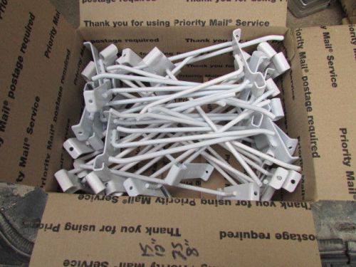 Lot of 15 - 12&#034; &amp; 25 - 8&#034; White Girdwall Peg Hook Wire Grid Panel Store Display