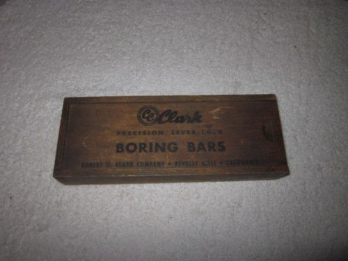 Vintage Clark Precision Lever Lock Boring Bars in Original Wooden Box Nice