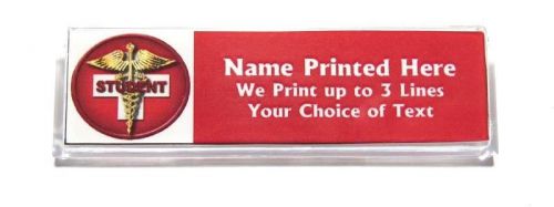 Nurse Student Caduceus Custom Name Tag Badge ID Pin Magnet for Nursing Students