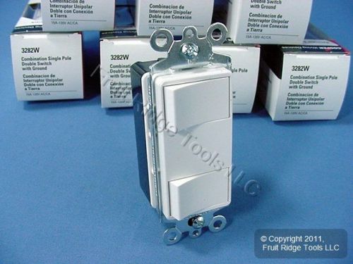 10 new cooper white combination decorator double rocker switch controls 3282w for sale