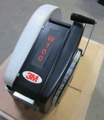 3M W100 Tape Dispenser Water Activated Takes 3&#034; Wide Tape Cuts up to 36&#034; VGC!!