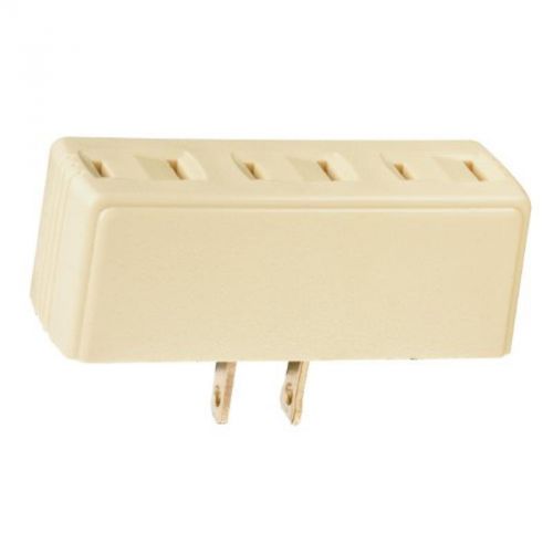 Plug-In Adapter, Single To Triple Polarized, Two Pole, Two Wire, Ivory 63ICC10