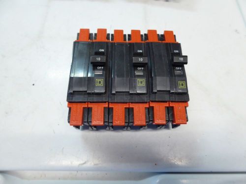 SquareD QOU210 Miniature Circuit Breaker with Finger Safe Cover- Lot of 3