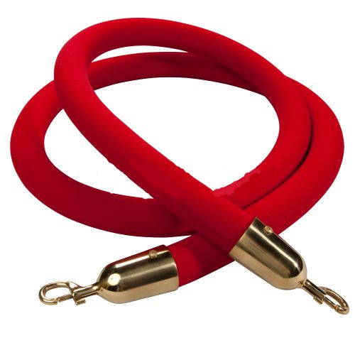 Crowd control stanchion queue barrier post 60&#034; red velvet rope for sale