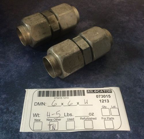 Lot of 2 hydraulic union fittings for sale