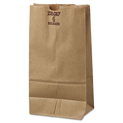 6# Paper Bag, 50lb Kraft, Brown, 6 x 3 5/8 x 11 1/16, 500/Pack