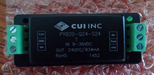 CUI Inc. DC-DC Converter PYB20-Q24-S24 (Input: 9-36 VDC, Output: 24 VDC)