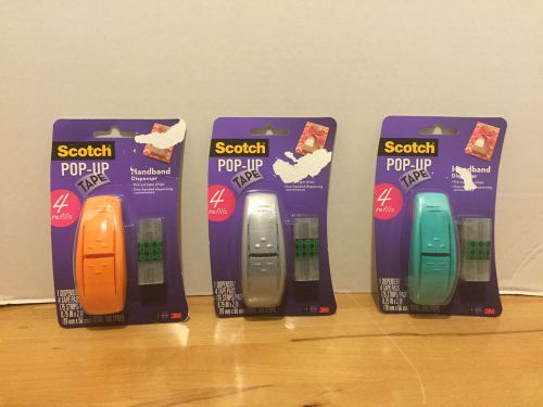 6 x scotch 3m pop up tape wrist handband dispenser 6 pack each has 4 refills z for sale