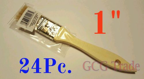 24 of 1 Inch Chip Brushes Brush 100% Pure Bristle Adhesives Paint Touchups