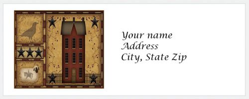 30 Personalized Return Address Labels Primitive Country Buy 3 get 1 free (c801)