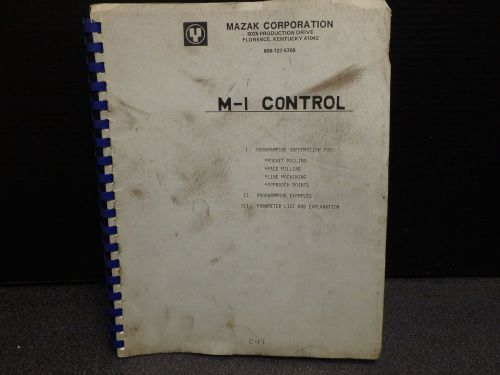 MAZAK PROGRAMMING MANUAL M-1 CONTROL