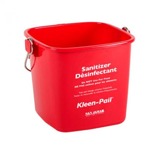 New san jamar red plastic kleen-pail, 6 qt. kp196rd for sale