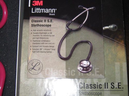 3M Littmann Classic II SE Stethoscope Raspberry 2210 Open Box 28&#034; FREE SHIP