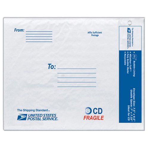 LePage&#039;s USPS CD Poly Mailer 7 x 7.25 Inches White 1 Mailer (81251)