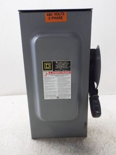 SQUARE D 60 AMP SAFETY SWITCH H362RB, 600 VAC (USED)