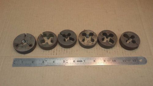 Lot of 6pcs 2&#034; round dies gtd, card, hanson-whitney dies threading tools for sale