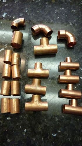 Cello nibco lot 3 tees, couplings 90 elbows copper for sale