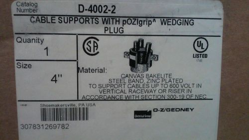 O-Z/GEDNEY CABLE SUPPORT WITH POZIGRIP AT WEDGING PLUG. D-4002-2