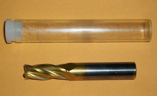 13/22&#034; Solid Carbide TiN Coated End Mill 4 Flute Centercutting 1&#034; LOC  NEW
