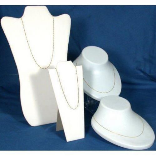 4 Chain Display Necklace White Bust Fixtures