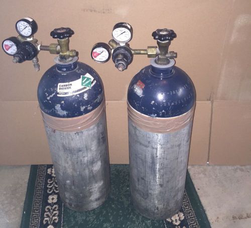 20 lb co2 carbon dioxide tanks (2) with gauges youngstown, oh for sale