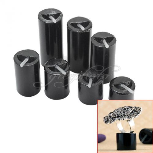 7 Pcs Black Noble Elegant Ring Jewelry Display Stand Rack Holder Showcase