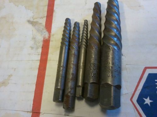set of 5 easy out screw extractors #6,#5,2-#4, #3 all used USA mark