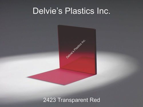 5 sheets 1/4&#034; 2423 transparent red cell cast acrylic sheet  12&#034; x 12&#034; for sale